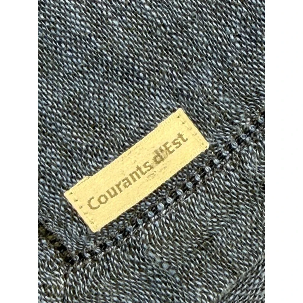Courants d'Est Pure Linen Napkins Navy Blue Hemstitched Set of 2 France